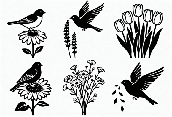 Bird and Floral Silhouette SVG Bundle Review