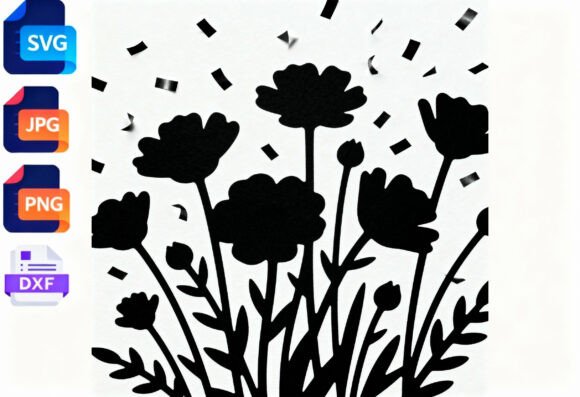 Black Floral Silhouette SVG Cut File Review