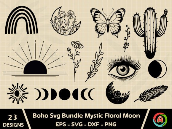 Boho Mystic Floral Moon Svg Bundle Review