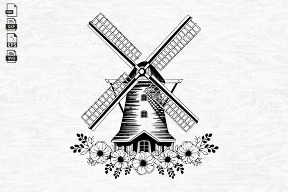 Dutch Svg, Windmill SVG, Floral Windmill Review