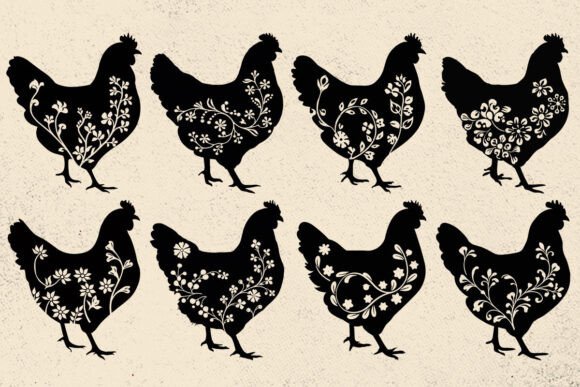 Floral Chicken Svg Silhouette Vector Review