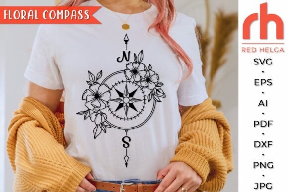 Floral Compass SVG, Boho Flower Design Review