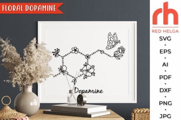 Floral Dopamine SVG, Flower Molecule DXF Review