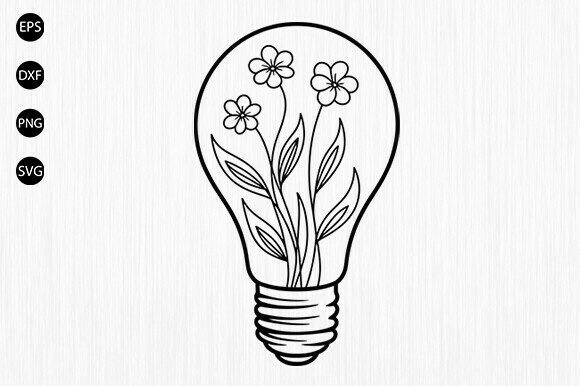 Floral Lamp SVG, Floral Light Bulb Svg Review