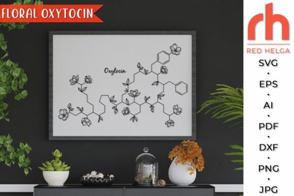 Floral Oxytocin SVG, Flower Molecule DXF Review
