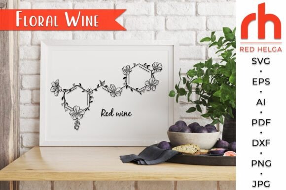 Floral Wine SVG, Flower Molecule DXF: A Designer's Review