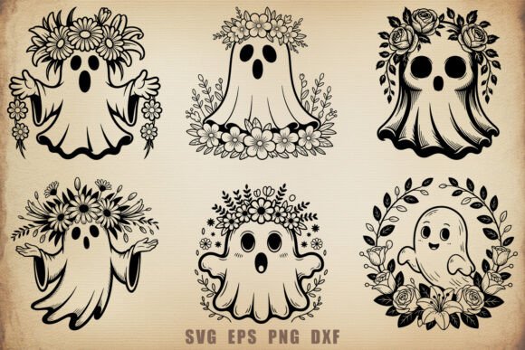 Halloween Cute Floral Ghost SVG Bundle Review