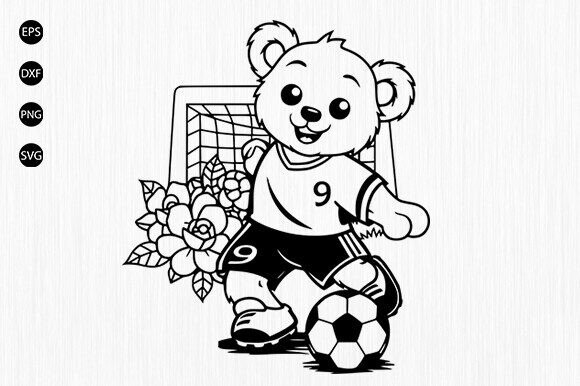 Soccer Bear Svg, Floral Soccer Bear SVG Review