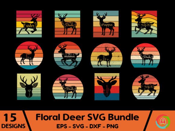 Vintage Retro Floral Deer SVG Bundle Review
